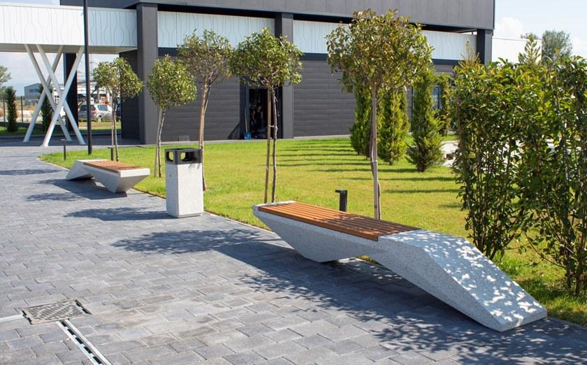 ENCHO ENCHEV - ETE Скамейка из бетона и бамбука без спинки  234  - Вид №5