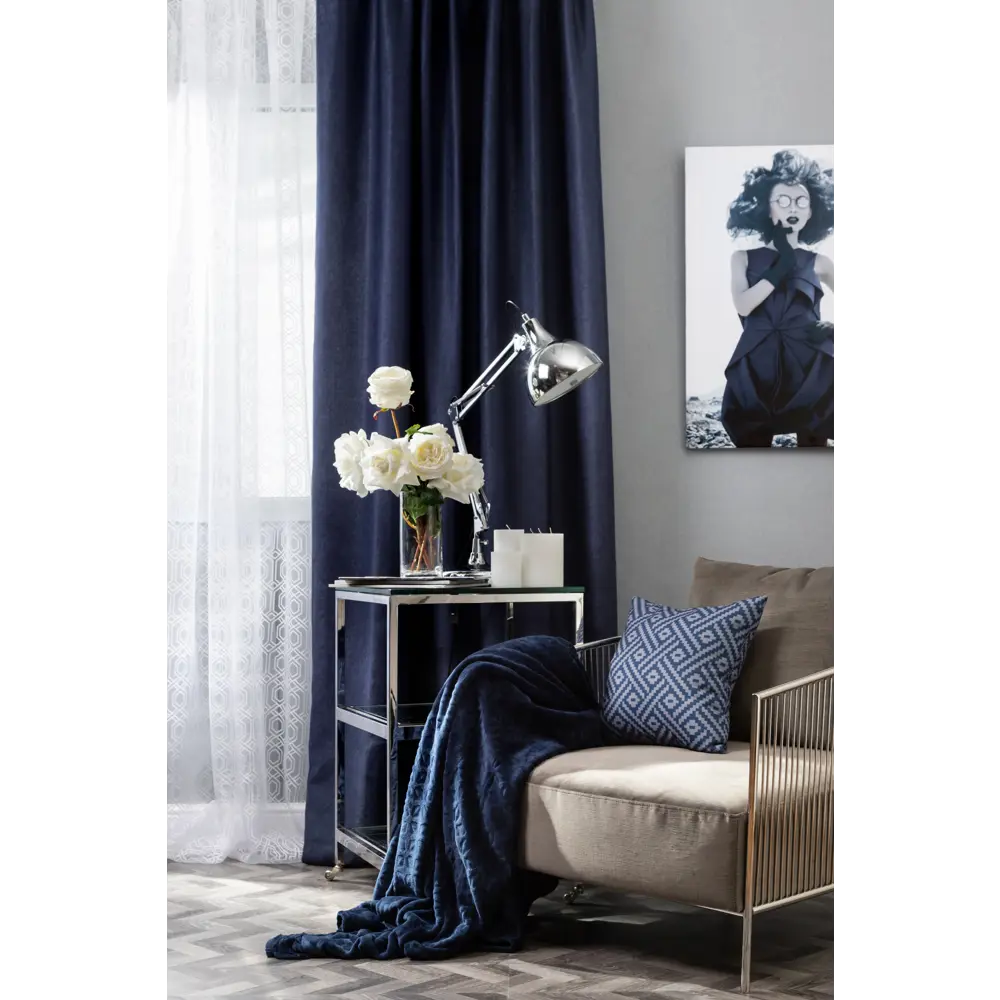 Тюль на ленте Стокгольм 250x260 см полиэстер цвет белый AMORE MIO STLM-2013691 - Вид №7