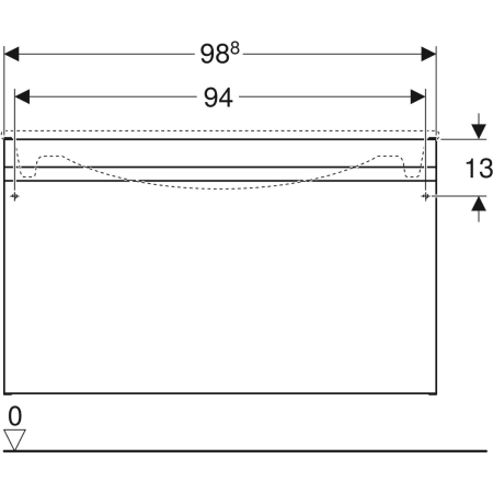 869563000 Шкафчик для встраиваемой раковины Geberit Renova Plan, с одним выдвижным и одним внутренним выдвижным ящиком Geberit  - Вид №28
