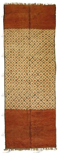 AFOLKI Прямоугольный шерстяной коврик с длинным ворсом и узором Azilal Taa1240be