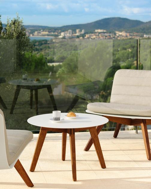 VITEO Круглый садовый столик из Corian® Slim wood sun-id-1514895 - Вид №2