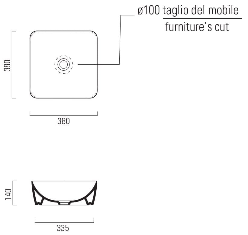 Керамическая квадратная столешница GSI ceramica Color Elements ARCH-00122776 - Вид №6