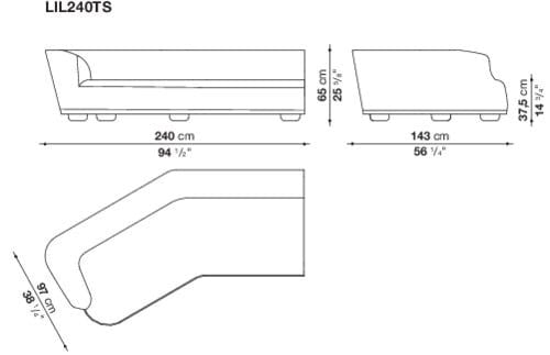 Тканевый диван с полуостровом Maxalto LILUM ARCH-00027859 - Вид №11