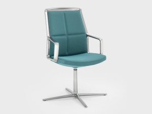 4-спицевое кожаное кресло с подлокотниками