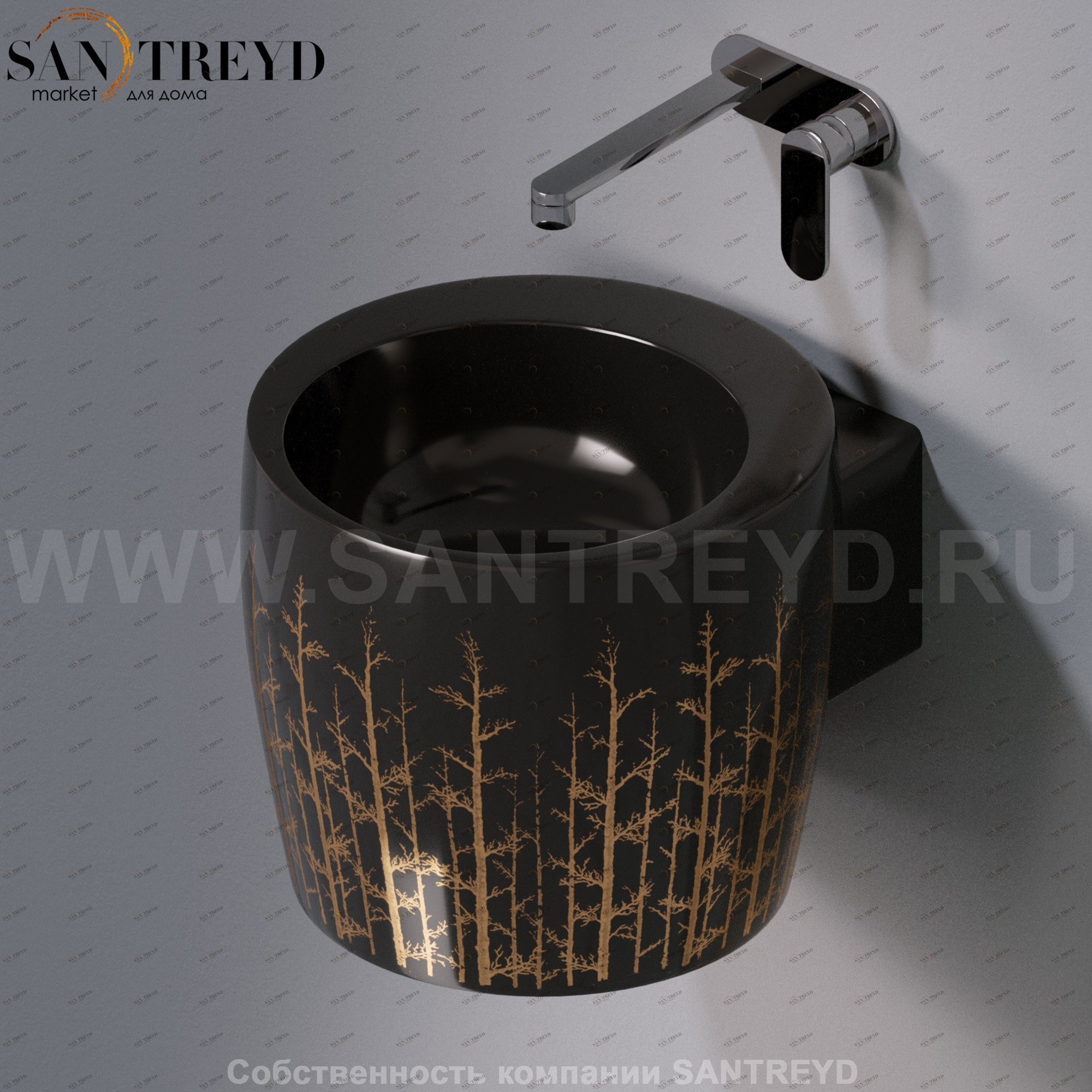 L102T0R0V1.406G Подвесная раковина настенная круглая A. e T. Italia SPOT черная AeT ITALIA TOTEM