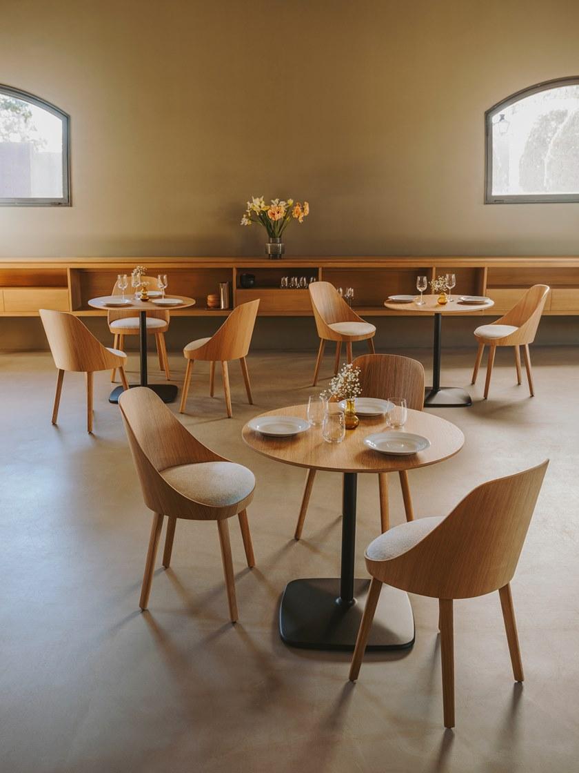 ENEA Круглый стол со стальным основанием и дубовой столешницей Iron sun-id-1475870 - Вид №4