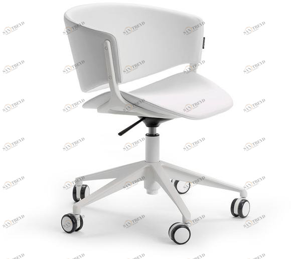 Offecct Кожаное вращающееся кресло с 5 спицами и колесами Phoenix sun-id-1445749