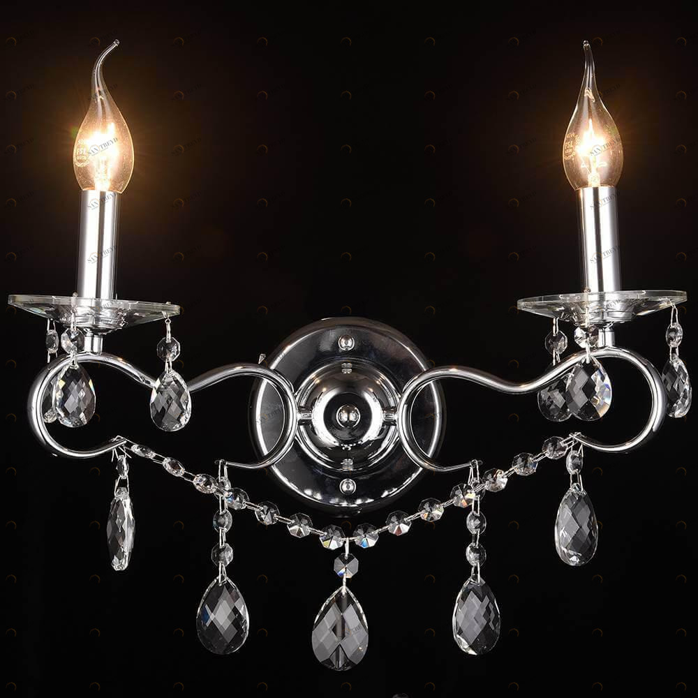 Бра настенное серебристое хром Lumien Hall "Юнона" 0016/2W-CR LUMIEN HALL СВЕЧА 00-3931620 Хром 