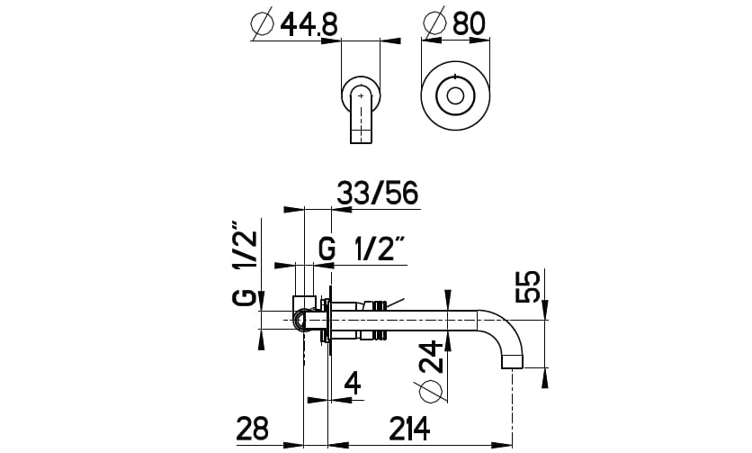 Настенный однорычажный смеситель для раковины Gaia Mobili Complements ARCH-00131560 - Вид №2