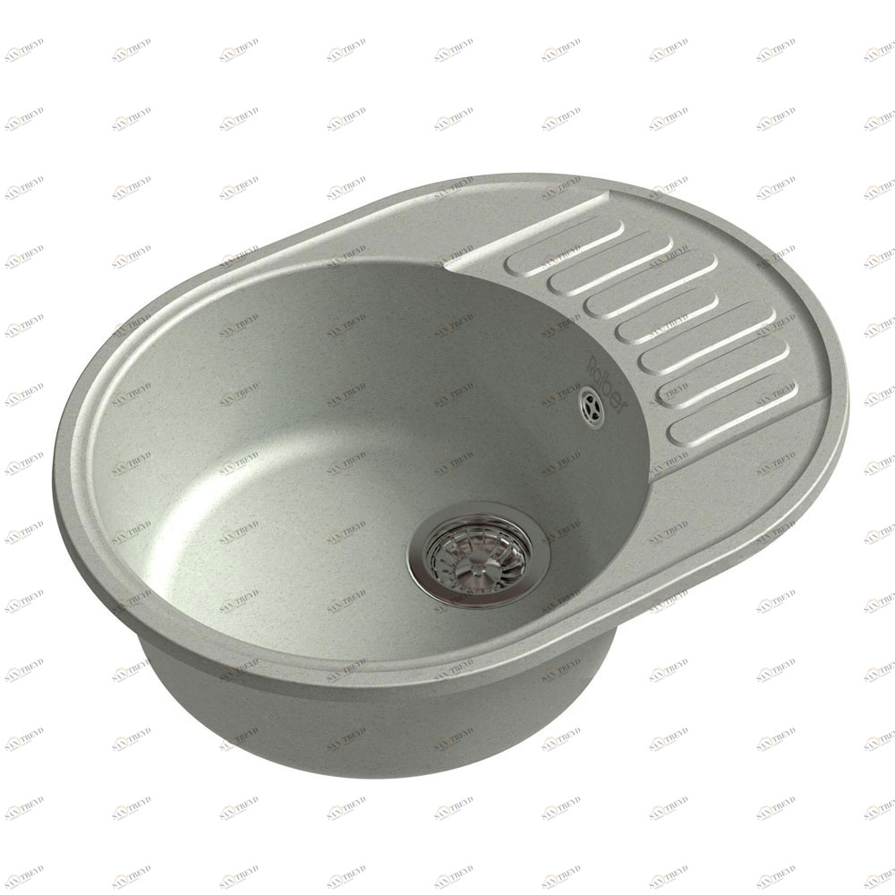 RQ34 бетон Мойка кухонная прямоугольная Raiber 