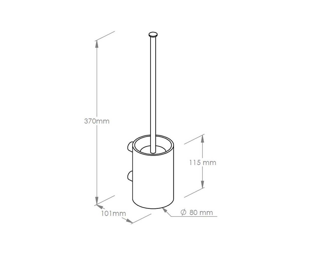 GSB351 Ерш для унитаза с настенной ручкой, короткая трубка, STELLA WHITE LINE, белый Merida  - Вид №1