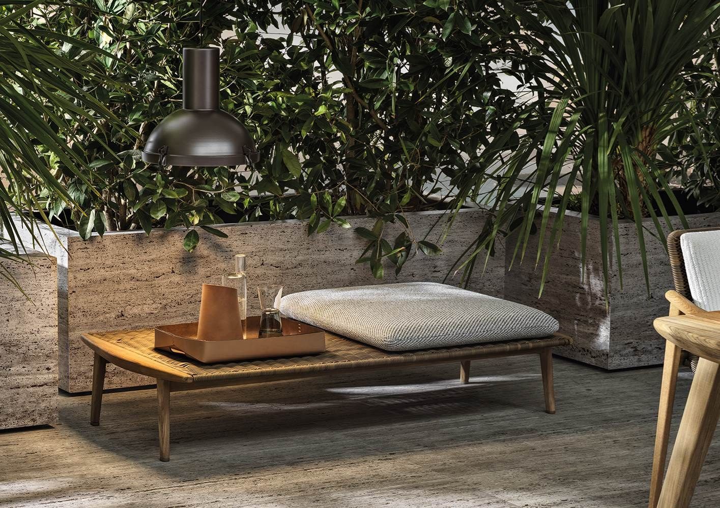 Уличная скамейка из тика и синтетического волокна Minotti Fynn Outdoor ARCH-00136813 - Вид №2