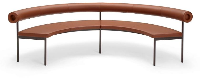 Offecct Изогнутый кожаный диван с полкой для журналов Font sun-id-1489871 - Вид №2