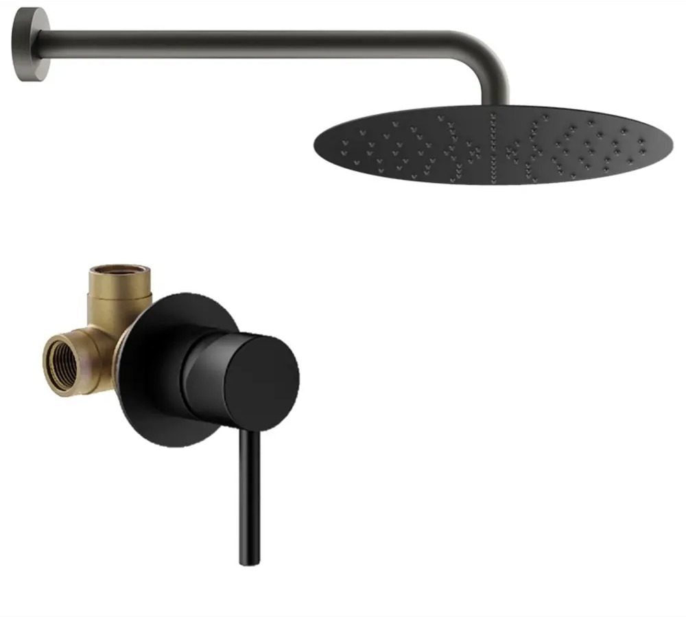 91719891 Комплект смесителей для душа Plumberia Selection KITXO01NOKING, Черный матовый STLM-0989064