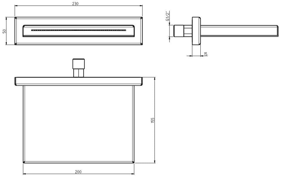 Настенный дозирующий носик из нержавеющей стали Rubinetterie Frattini душевые ARCH-00126377 - Вид №7