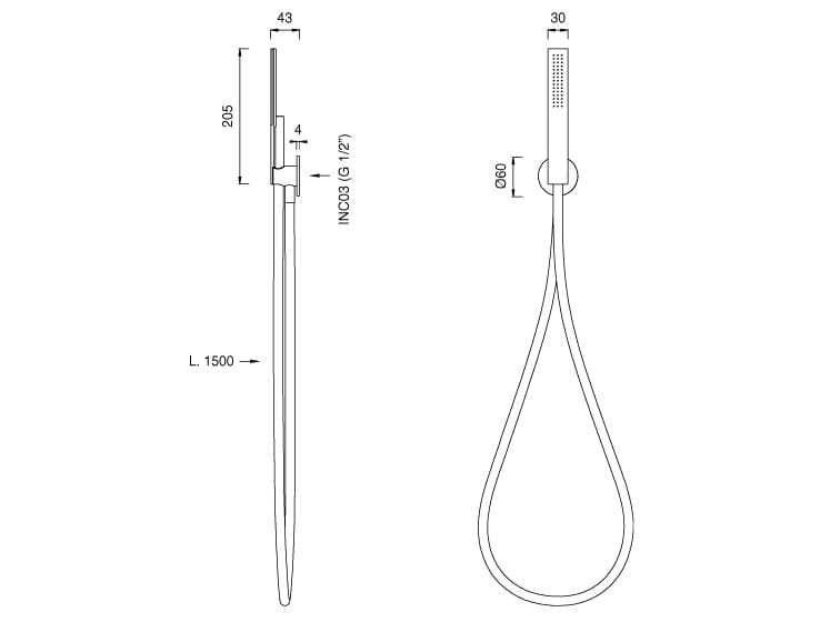 Настенный ручной душ из нержавеющей стали CEADESIGN AYLA ARCH-00006249 - Вид №1