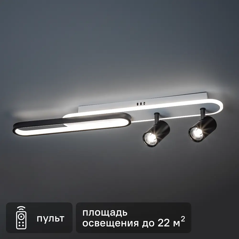 Светильник светодиодный «Lanterna» 516006 с пультом управления 22 м² регулируемый белый свет цвет черно-белый RITTER STLM-2023437