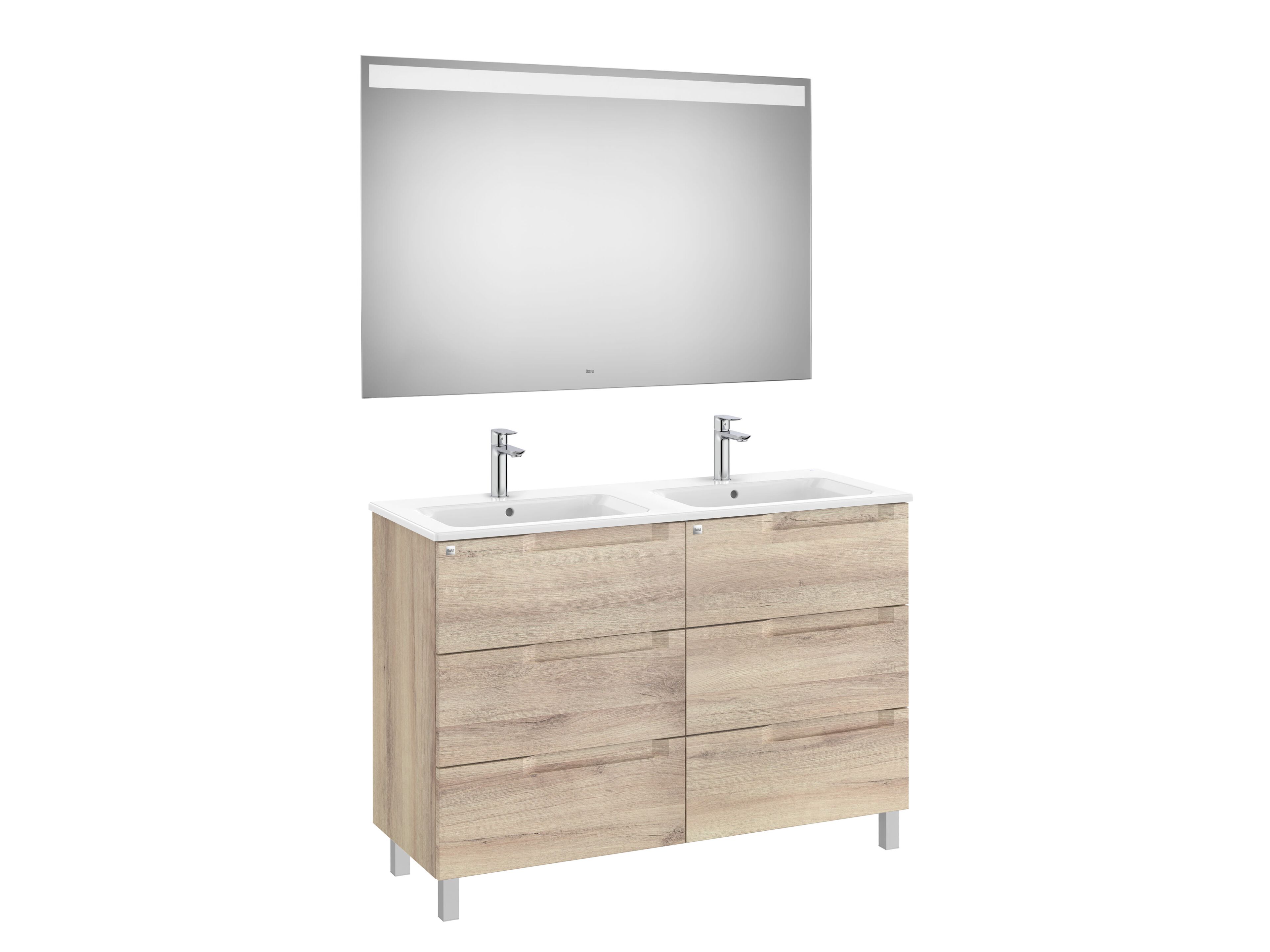 Деревянная двойная напольная раковина с зеркалом Roca Aleyda ARCH-00090443