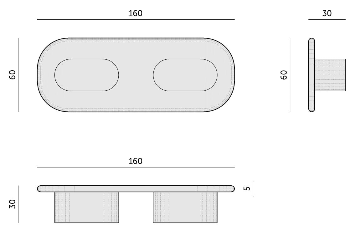 Низкий прямоугольный журнальный столик из МДФ Punto Zero Franca e Allegra ARCH-00074304 - Вид №6
