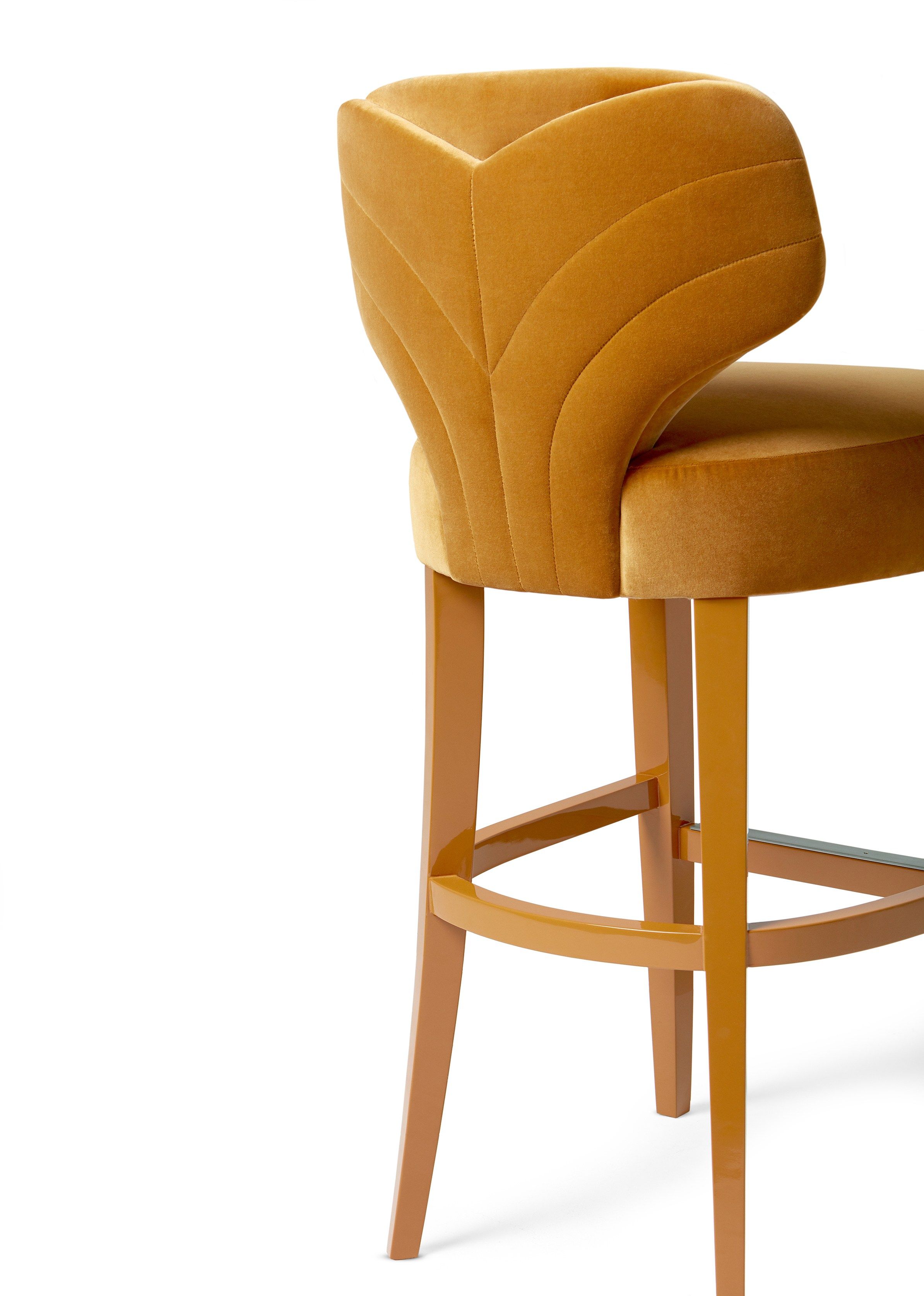 Высокий бархатный мягкий стул Munna Melody ARCH-00034618 - Вид №4