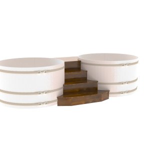 2347 Подиум на 2 купели D 1.8 Рустик морёный Alyarus