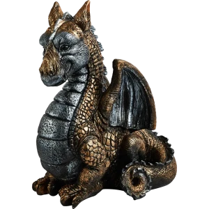 89341420 Фигура садовая Дракон камень 45x38x23 см цвет серебристо-золотистый STLM-1529465