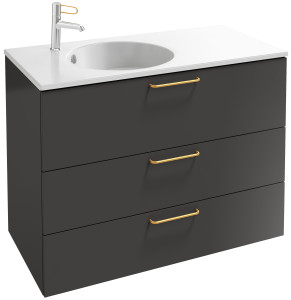 EB2534-R8-G1C Тумба под столешницу 100 см, 3 ящика, золотая ручка JACOB DELAFON ODÉON RIVE GAUCHE