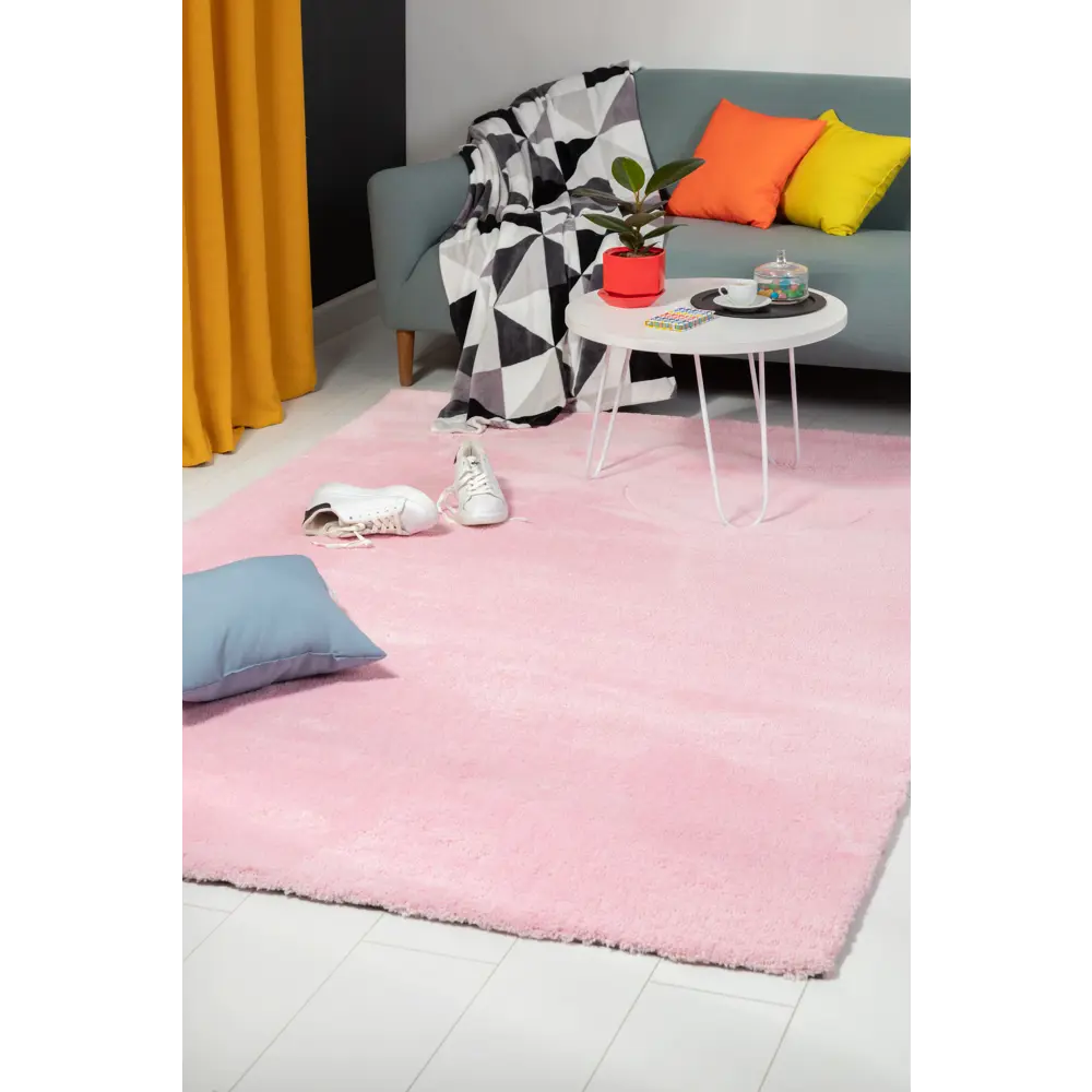 Ковер полиэстер Лавсан Пинк 80x150 см цвет розовый Amigo STLM-2072591 - Вид №5