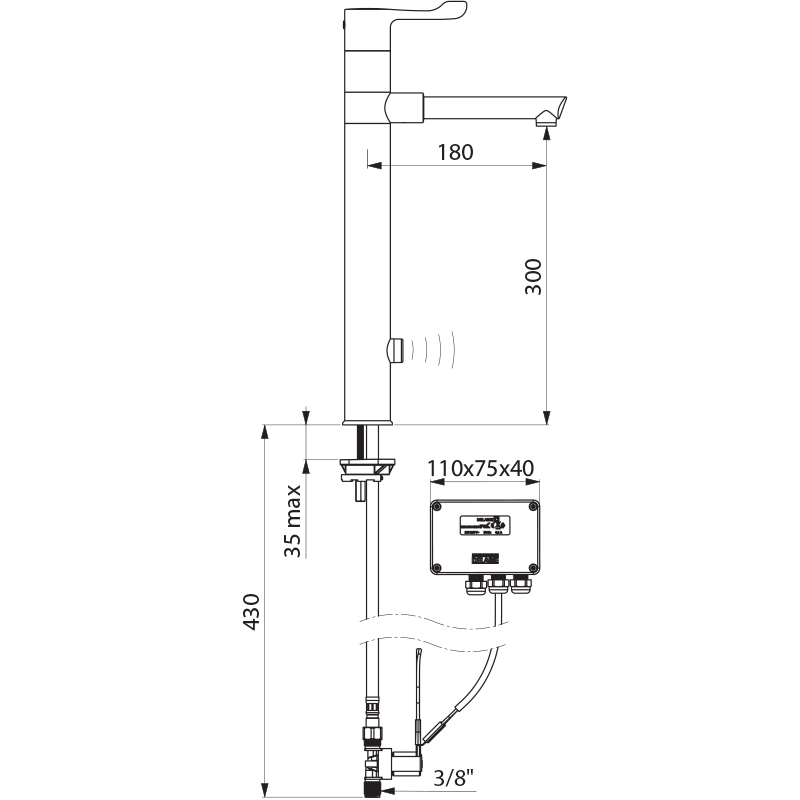 20871T3 Сенсорный смеситель TEMPOMATIC MIX со съемным изливом BIOCLIP DELABIE  - Вид №1