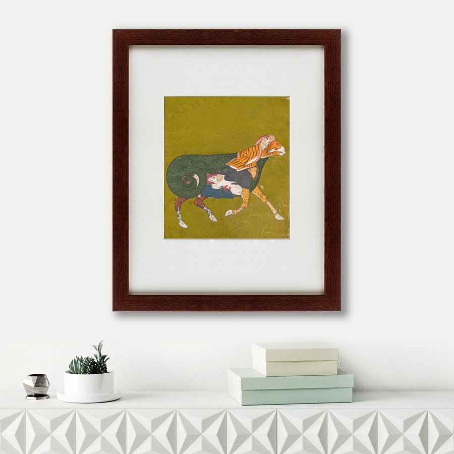 Литография на тонированной бумаге 42х52 см A Composite Ram, 1750 КАРТИНЫ В КВАРТИРУ  135662 Бежевый;белый;зеленый;разноцветный  - Вид №1