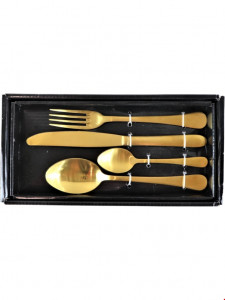 HOF-4170 Набор 24 предмета (нож 25,5x3 см,вилка 21x4 см, ложка столовая 20x5 см, ложка чайная 15х3 см) , латунь HOFF INTERIEUR