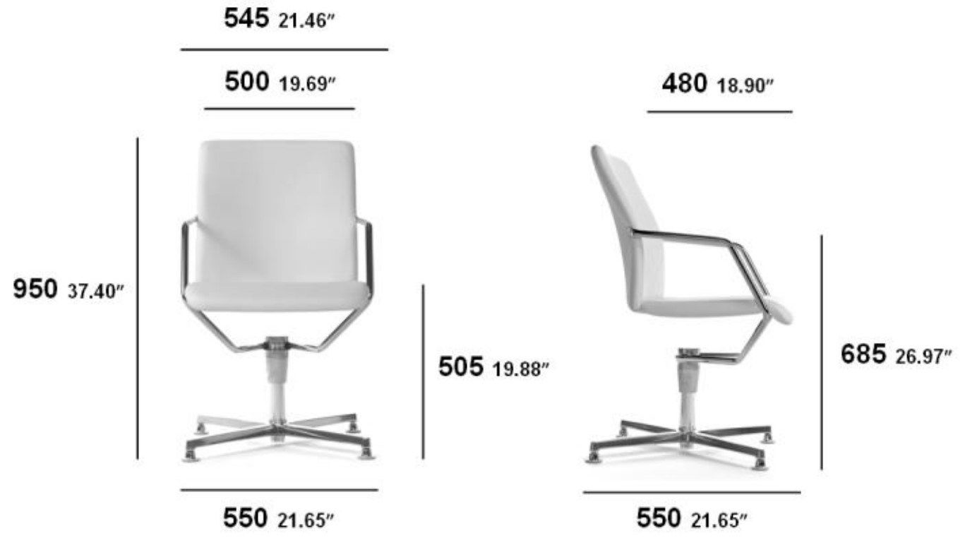 4-спицевое кожаное офисное кресло SITIA время ARCH-00146451 - Вид №3