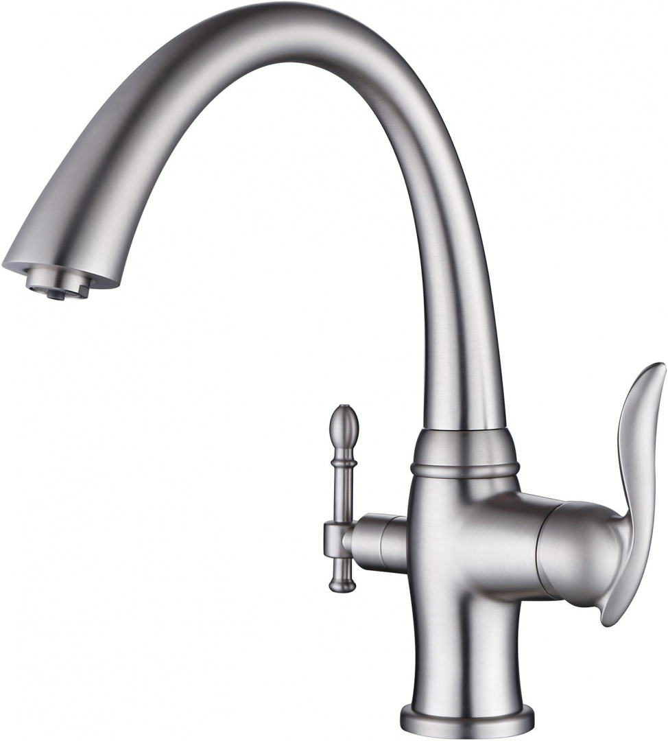 Смеситель ZorG Sanitary ZR 340 YF SATIN для кухонной мойки, сталь