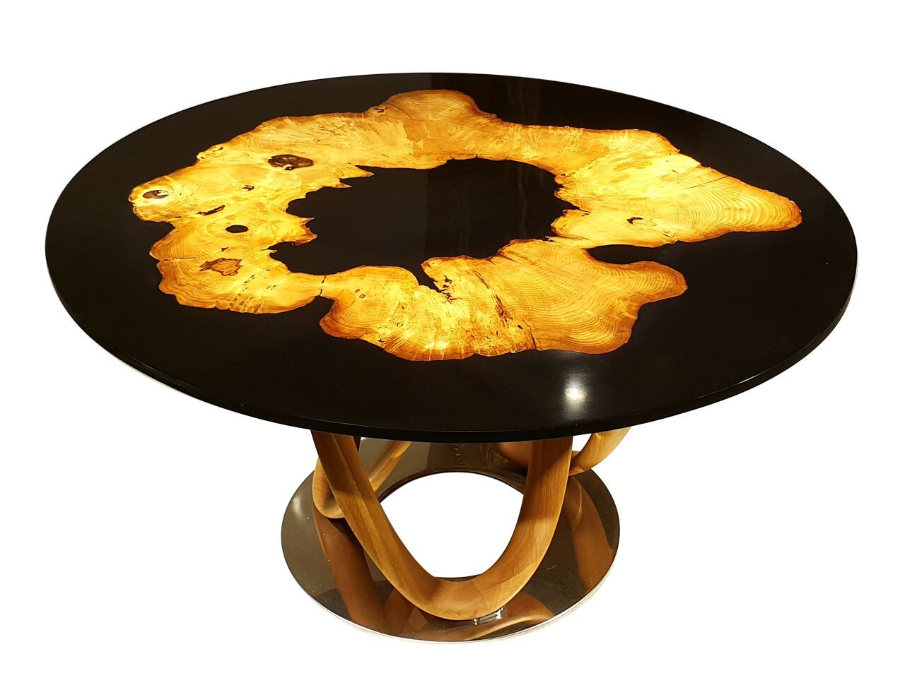 Круглый стол из оливкового дерева и смолы Legnor LEG2408789 ARCH-00063804 - Вид №1