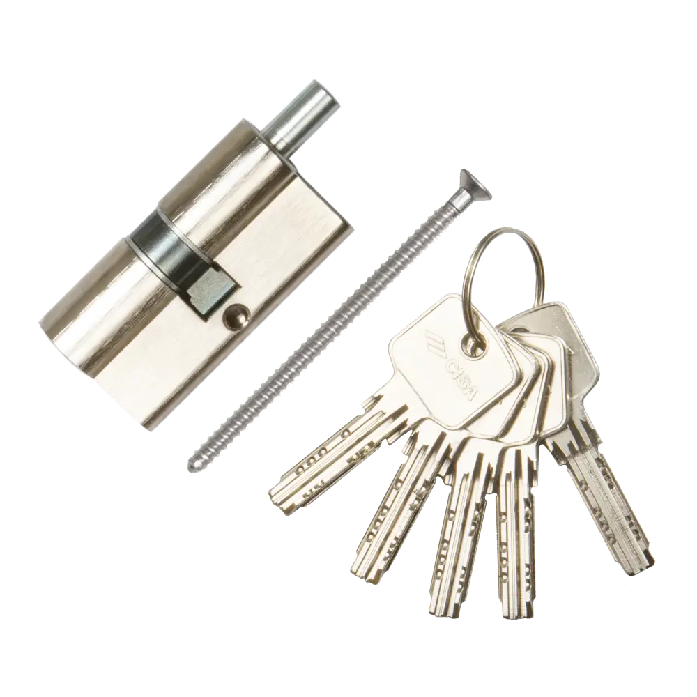 Цилиндр Cisa Astral ОА312-85.12, 45x35 мм, ключ/шток, цвет никель, без вертушки STLM-2066376 - Вид №1