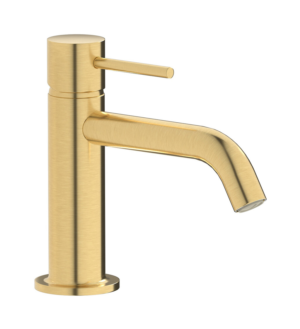 Минисмеситель для раковины на 1 отверстие в комплекте с донным клапаном WE ARE IB mt201os Brushed Gold MilanoTorino 