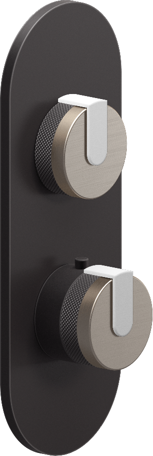 E-8026-R1BNiE0-L1WT-GM-T Планка M-Series с 2 ручками - Внешняя часть GRAFF MOD+