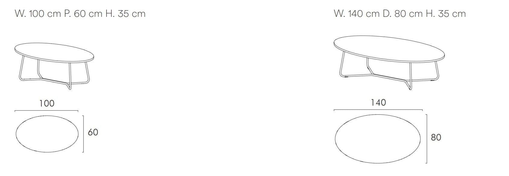 Деревянный низкий овальный журнальный столик для гостиной FREZZA Fedra ARCH-00106061 - Вид №3