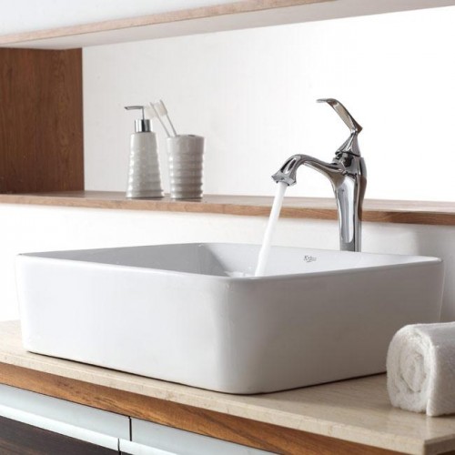 KCV121-KEF15000 Накладная раковина на столешницу  прямоугольная Krausru  - Вид №9