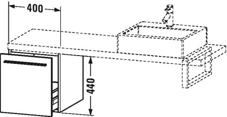 XL542107979 Шкафчик для компактной консоли X-Large #XL5421 400 x 478 мм Орех натуральный, декор Duravit - Вид №1