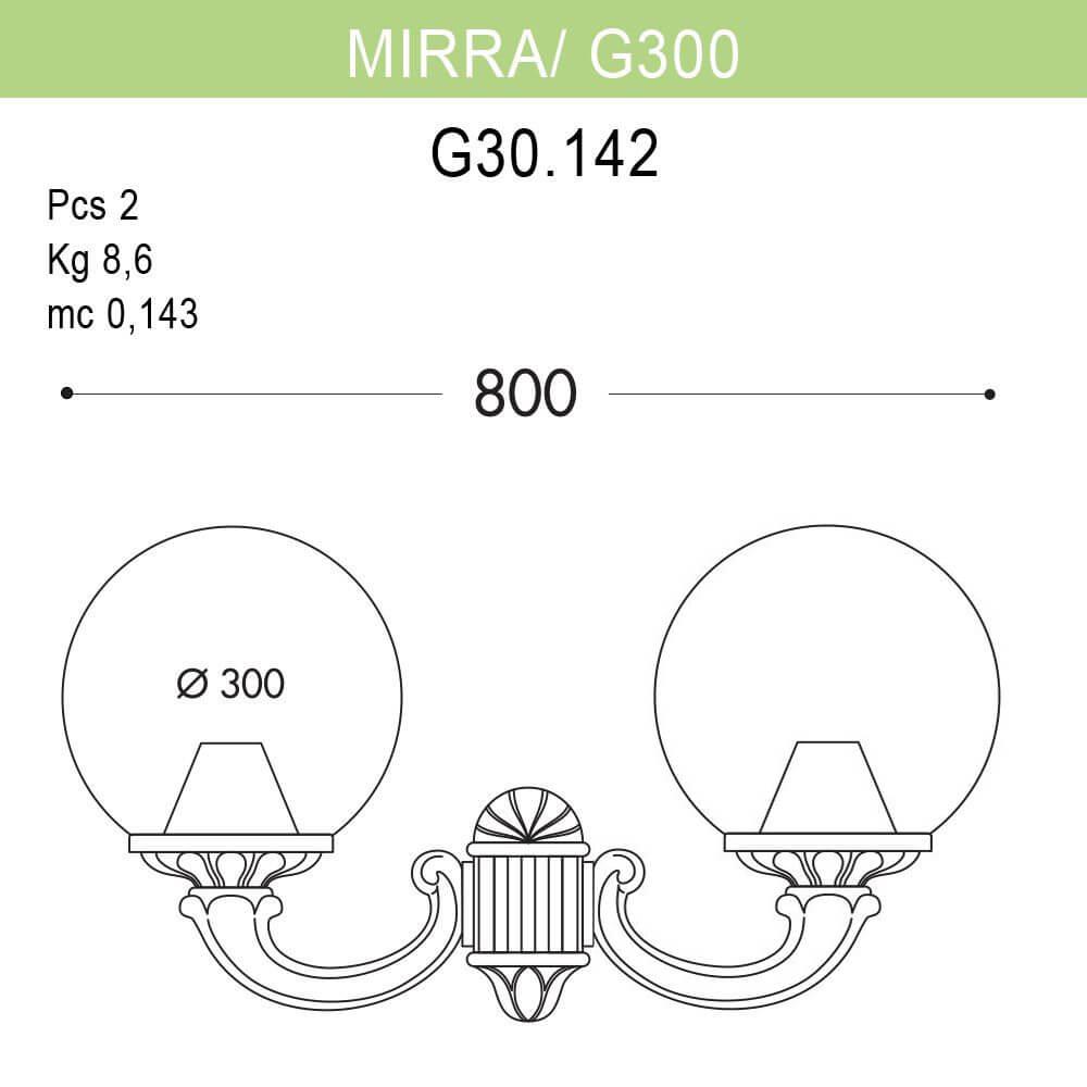 Уличный настенный светильник Fumagalli Mirra/G300 G30.142.000.WYE27 FUMAGALLI MIRRA, G300 271800 Белый  - Вид №1