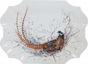 10619751 Gien Блюдо овальное с резным краем Gien Солонь Фазан 45х36см, фаянс Фаянс