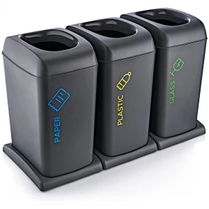 91322915 Набор баков для раздельного сбора мусора Smartware SOFT Anthracite 40 л 3 шт STLM-1371341