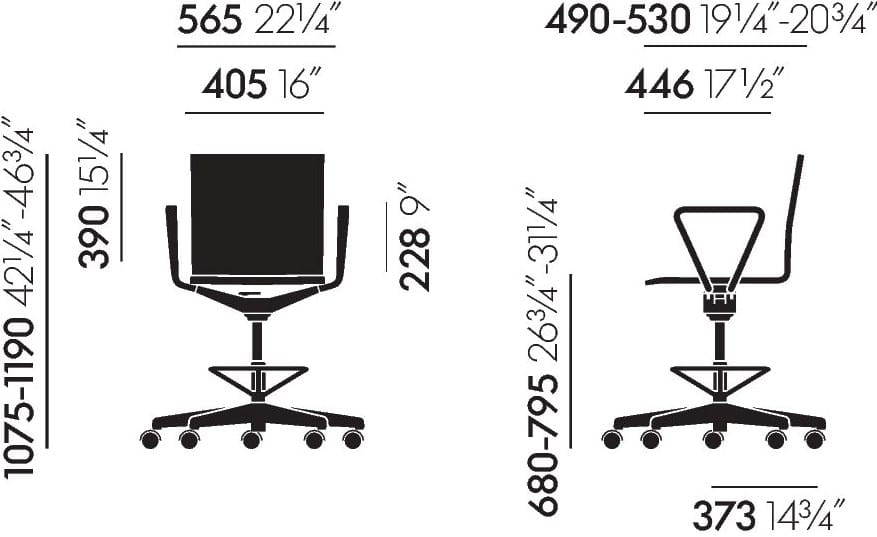 Офисное кресло из пенополиуретана с подлокотниками с 5 спицами VITRA .04 ARCH-00134323 - Вид №6