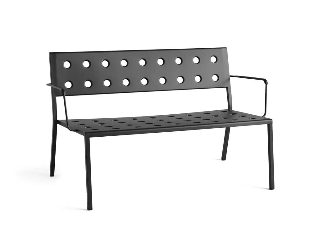 Стальная садовая скамейка с порошковым покрытием с подлокотниками Hay балкон ARCH-00132024 - Вид №2