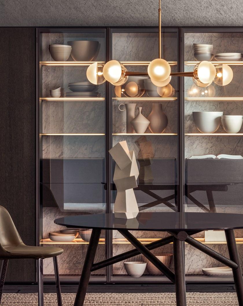 PIANCA Модульный книжный шкаф из дерева и стекла с ящиками Spazioteca sun-id-1513629 - Вид №2