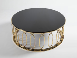 Журнальный столик из стали и стекла