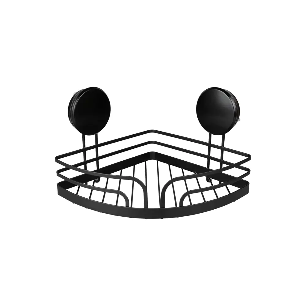 Полка для ванной Аквалиния W8002-2 15.5x22.5x22.5 см металл цвет черный На липучке STLM-2110727 - Вид №2