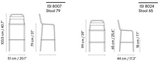 iSimar Табурет садовый алюминиевый со спинкой Barceloneta 8024 / 8007 - Вид №5