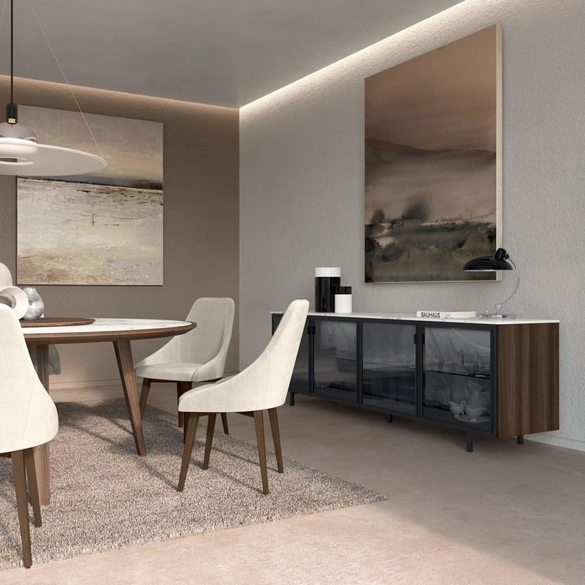 Febal Casa Стул в современном стиле, обитый тканью, с подлокотниками sun-id-1411090 - Вид №3